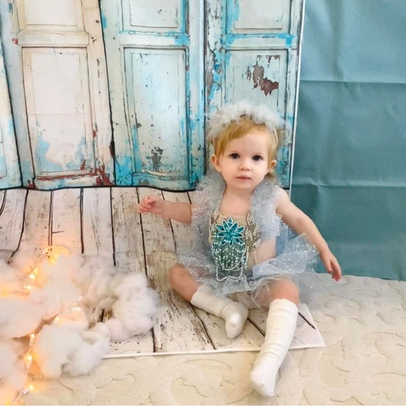 New York Couture Handmade BABY Girl ELSA FROZEN ICE QUEEN Party Romper Dress - Picture 2 of 5